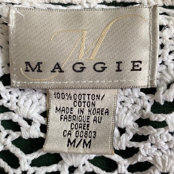 Crochet Button Down White Short Sleeve Top Boho - Picture 3 of 6